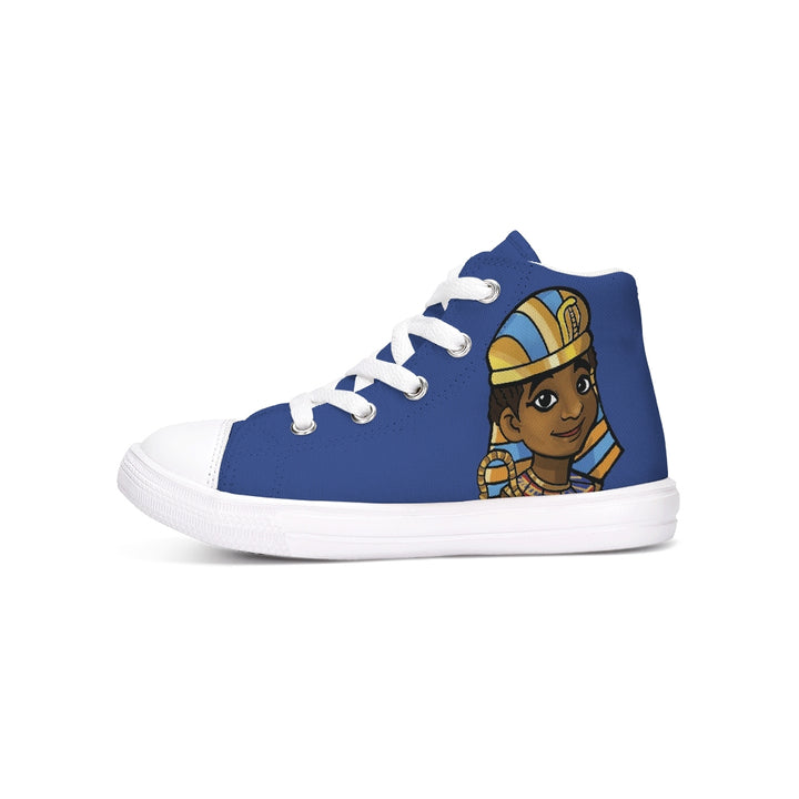 Tut Blue Kids Hightop Canvas Shoe - Nefertiti's Palace