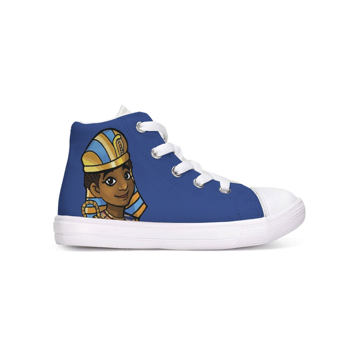 Tut Blue Kids Hightop Canvas Shoe - Nefertiti's Palace