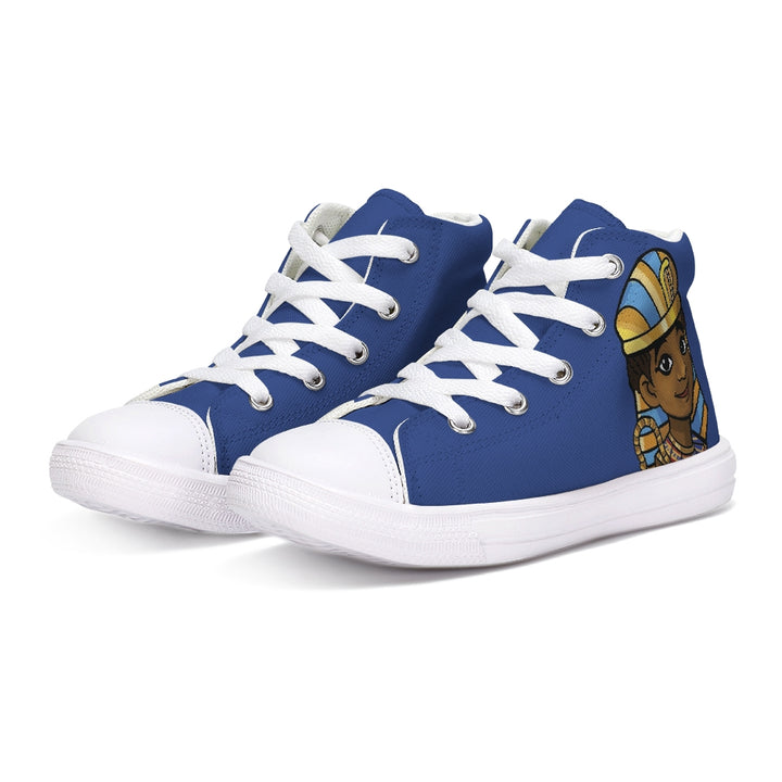 Tut Blue Kids Hightop Canvas Shoe - Nefertiti's Palace