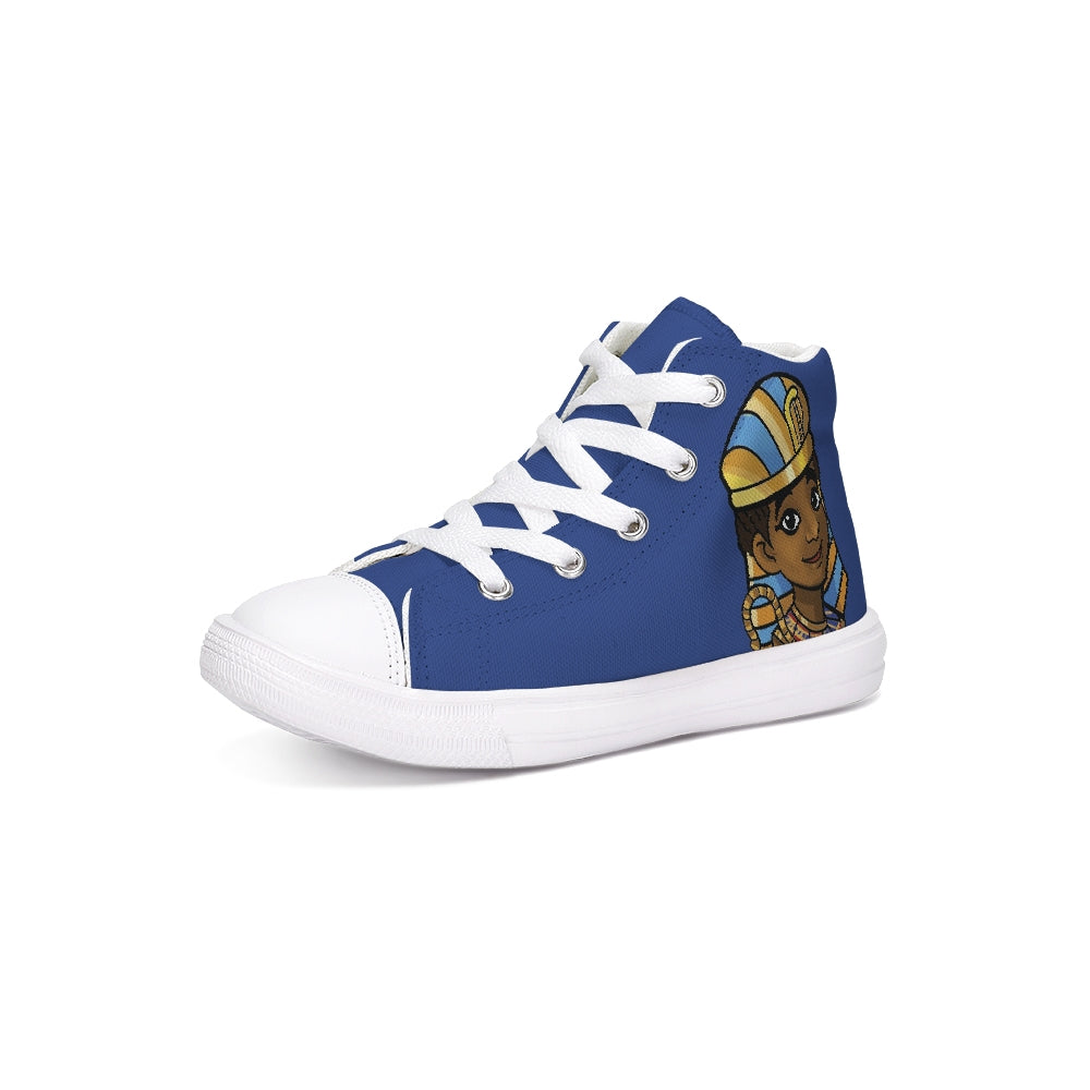 Tut Blue Kids Hightop Canvas Shoe - Nefertiti's Palace