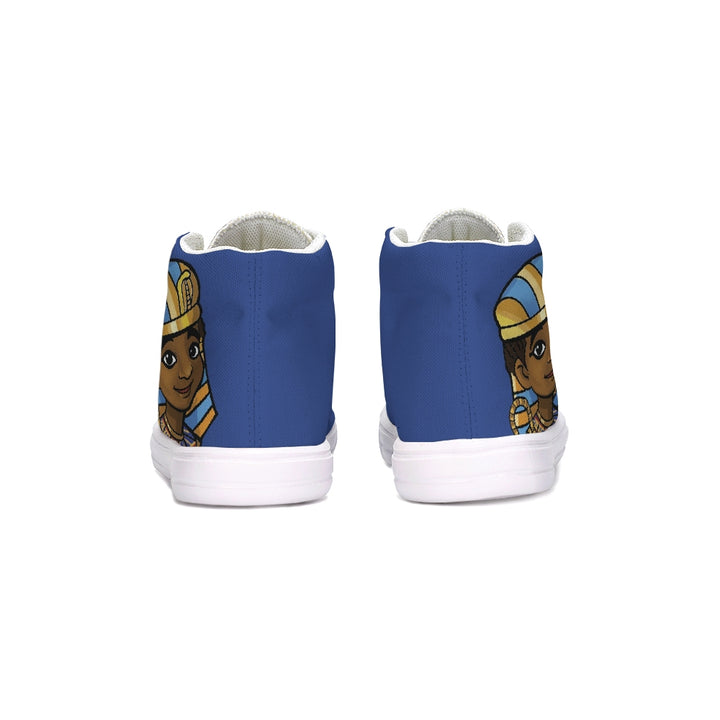 Tut Blue Kids Hightop Canvas Shoe - Nefertiti's Palace